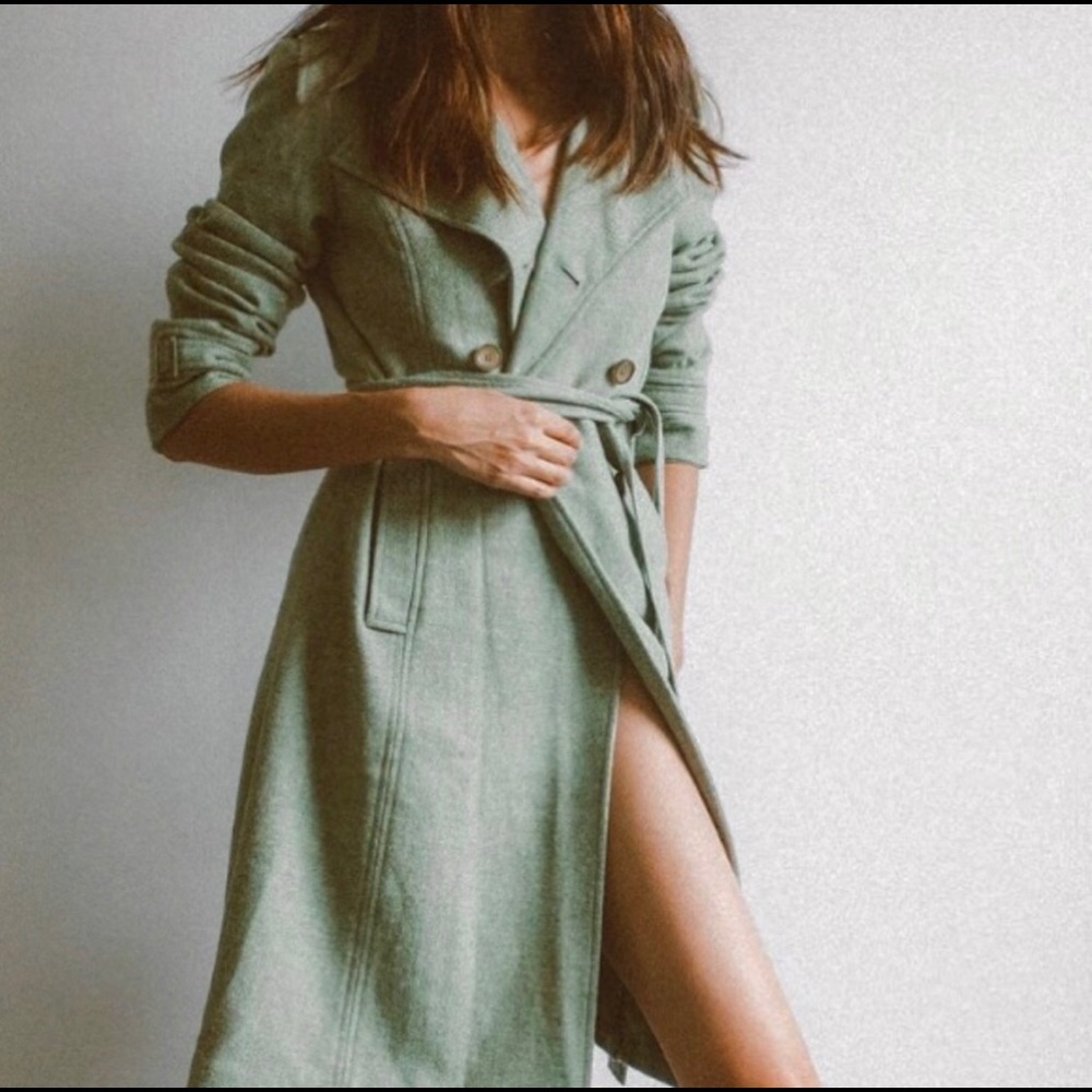Vintage Susan Monaco green trench / peacoat